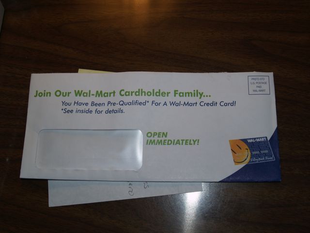 Mal*Wart Credit Card envelope